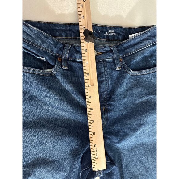 Old Navy Jeans Womens Size 6 High-Rise Curvy Straight Jeans Distressed Cropped - Picture 11 of 12